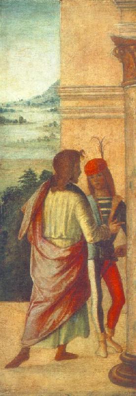 COSTA, Lorenzo Two Young Man at a Column (detail) dfg Germany oil painting art